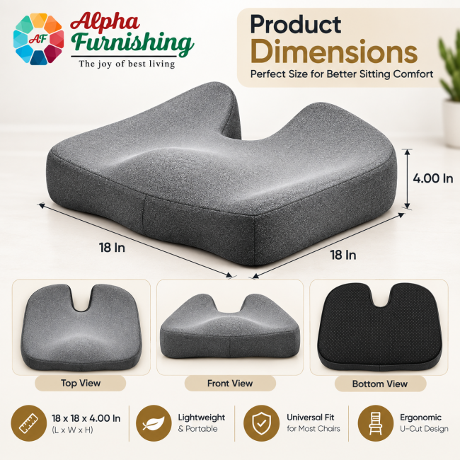 Sale Active Pro Large Memory Foam Seat Cushion for Long Sitting & Tailbone Support Sale Active Pro Large Memory Foam Seat Cushion for Long Sitting & Tailbone Support
